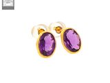 amethe earrings in gold with amethe stones