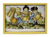 une photo d'un tableau représentant trois enfants jouant d'un instrument
