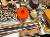 a table with a lot of items on it