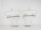 pair of mid - century modern metal and glass table lamps, mid - century modern metal and glass table lamps, mid - century modern metal and glass table lamps