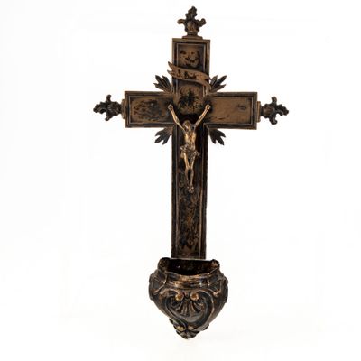 une image représentant une croix sur laquelle est fixé un crucifix