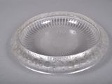 a clear glass plate with a circular design on it