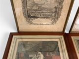 two framed pictures of a woman and a man sitting on a bench