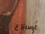 an image of a painting of a man with a hat and a tie
