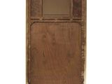 an image of a wooden cabinet with a glass door on top of it