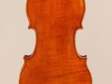 an old violin with a wooden back and a long neck