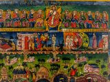 an image of a painting of a group of people on a wall