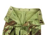 camouflage pants with buttons and a belt on a white background