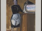 an image of a painting of a woman in a black dress and a man in a white shirt