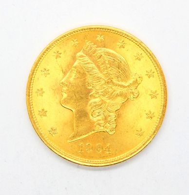 Pièce de 20 dollars or, Liberty Head, 1904. 33,44 g net. - Photo 1