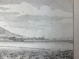 a picture of a drawing of a train on the tracks