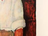 a painting of a woman sitting in a chair