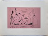 an image of a picture of a painting on a pink background