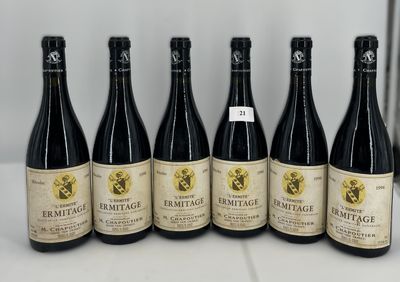 6 bouteilles ERMITAGE L'ERMITE M. CHAPOUTIER 1996