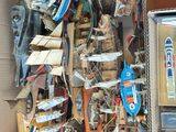 a cardboard box full of assorted items in it