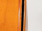 a close up of a violin with a white background