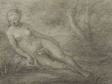 an image of a drawing of a naked man sitting on a rock