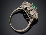 an art deco emerald and diamond ring