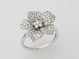 a white gold and diamond flower ring