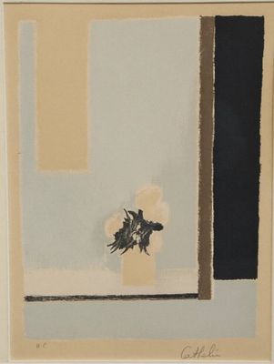 l'image d'un tableau représentant un vase contenant des fleurs