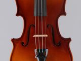 a close up of a violin with a bow on a white background