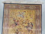 a rug with a picture of a group of people on it
