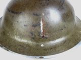 a close up of a helmet on a white background