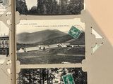 a picture of a book opened to show pictures of a lake