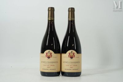 deux bouteilles de vin posées l'une à côté de l'autre sur une table