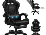 an image of a black office chair with a blue light on it