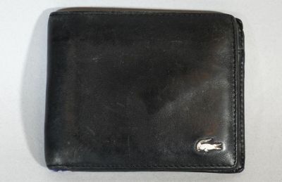 LACOSTE Portefeuille en cuir noir