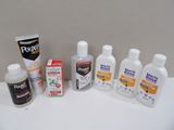 de nombreux types différents de gels hydroalcooliques sur le comptoir