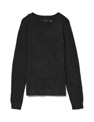 un pull noir à col rond et à manches longues