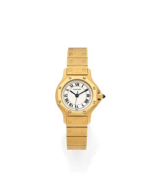Montre-bracelet Cartier pour femme, en or 18 carats, à quartz