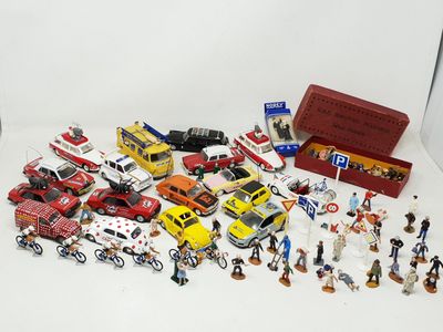 a lot of toys that are on a white surface