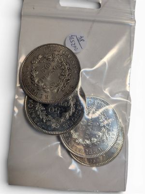 4  Pièces de 50 Fr Hercule, argent (1975, 1976, 1977, 1978) - Photo 1