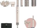 an image of a set of hair brushes, combs, and a case