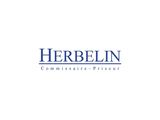 Logo « Herbelinn commissaire - priiseur » sur fond blanc