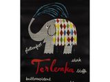 une affiche noire sur laquelle figure l'image d'un éléphant