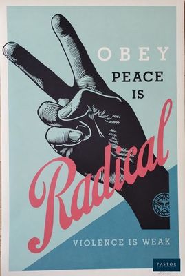 Affiche « La paix, c'est la violence radicale ; la faiblesse, c'est la soumission »