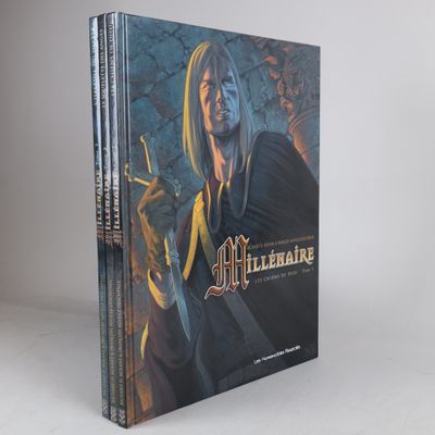 un livre sur lequel figure l'image d'un homme tenant un couteau