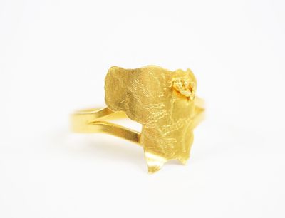 an image of a gold ring with a large piece of gold in the middle of it