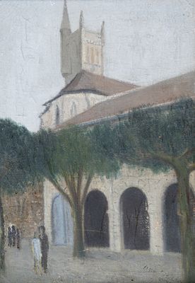 École FRANCAISE du XXe siècle Devant l'Eglise