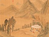 an image of a painting of a landscape with mountains and trees
