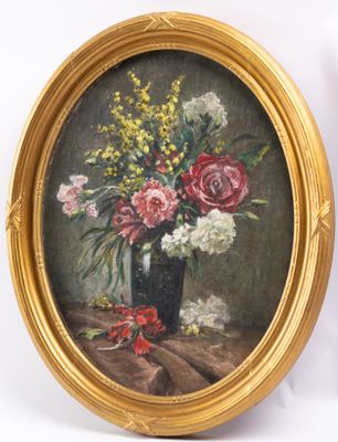Claude Honoré HUGREL (1880-1944), "Bouquet de fleurs des cha…