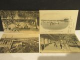 trois anciennes cartes postales représentant une scène de plage avec des personnes sur la plage
