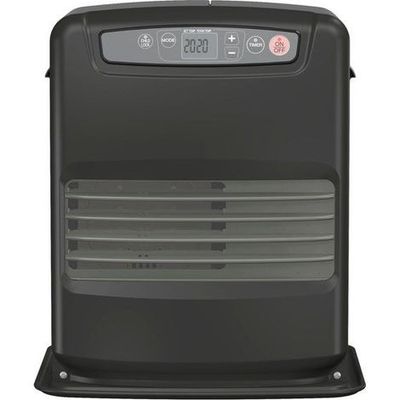 une image représentant un radiateur électrique noir sur fond blanc