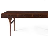 a wooden desk with two drawers and two drawers on each side