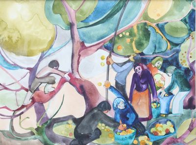 Odile PENELLE (1946-2015) La cueillette des oranges
