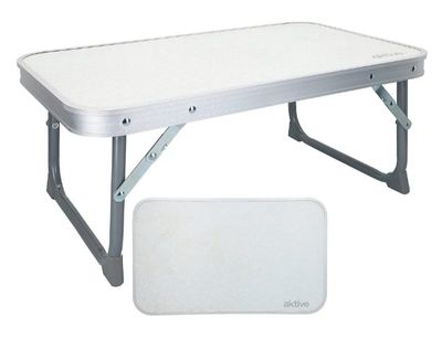 the table is white and has a white mat on it